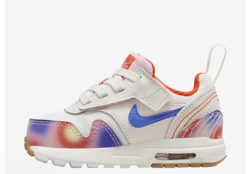 Nike Air Max 1 SE Toddler Girl Sneakers 6.5C White Blue Peach